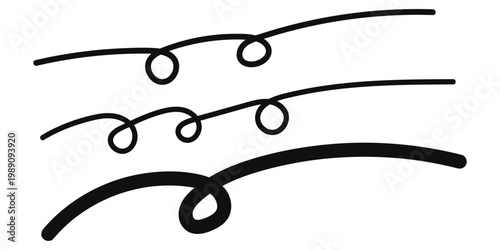 abstract simple black underline set vector design.