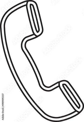 Simple line drawing of a classic telephone receiver icon