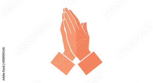Praying Hands Icon Symbol.