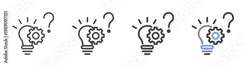 The Ultimate problem Styles with Variations Line of icon set vector illustration