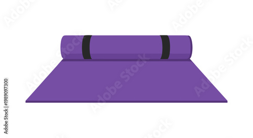 Purple Yoga Mat Rolled Up 1.