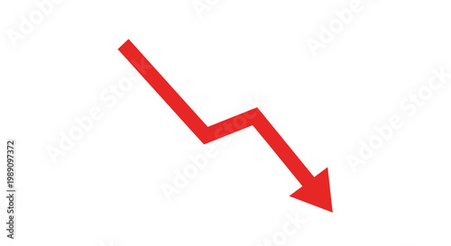 Red Arrow Pointing Downward Trend.