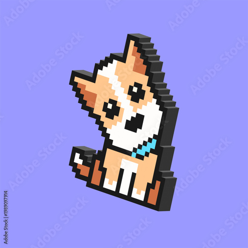 Cute Fox Pixel Art Illustration, Retro 8 Bit Forest Animal Character Icon