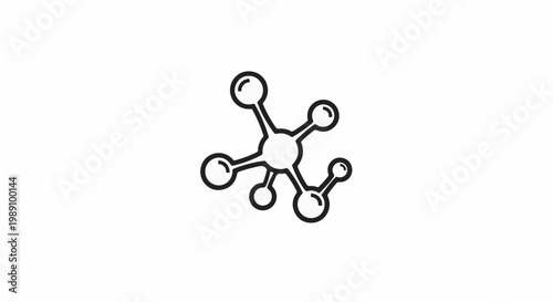 Abstract molecular structure icon with connected spheres