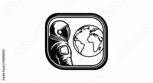 Astronaut in outer space, looking at Earth