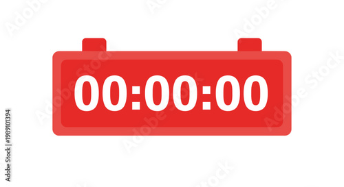 Red Electronic Scoreboard Timer Display.