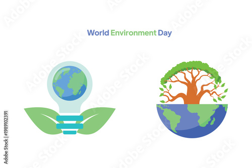 Large Leaf Protecting Earth Nature. World Environment day Concept Icon. Vector Icon graphic illustration