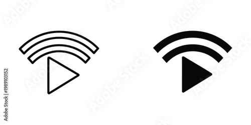 Comparison of filled and unfilled wireless signal strength indicators with arrows