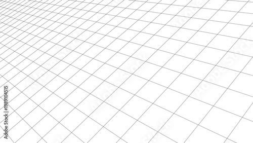 Abstract geometric grid pattern with a receding perspective creating a sense of depth and digital space for futuristic concepts