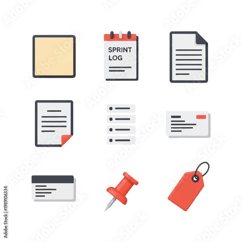 Collection of icons representing business and office tasks.