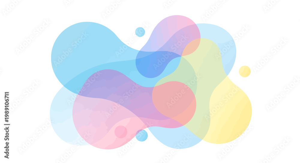 Fototapeta premium Colorful abstract shapes and bubbles 1.