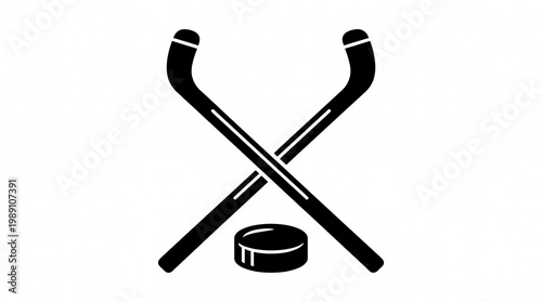hockey stick and puck