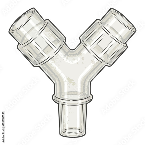 Clear Y-Connector Glass Adapter for Scientific Equipment