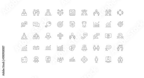 A collection of various icons representing different concepts and objects.