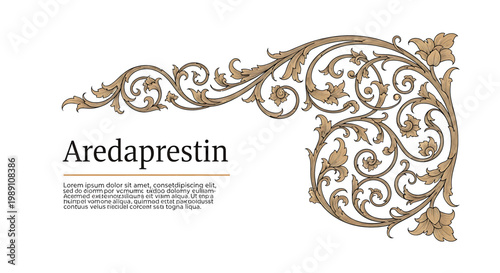 Intricate floral design pattern element.