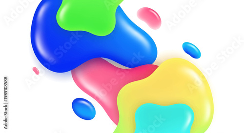 Colorful Liquid Splash Droplets.