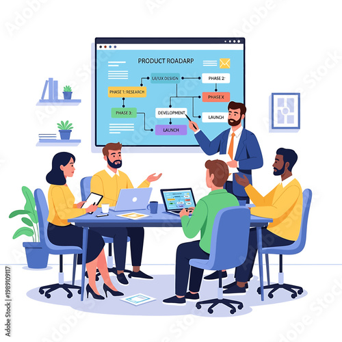 Business people in a meeting room.