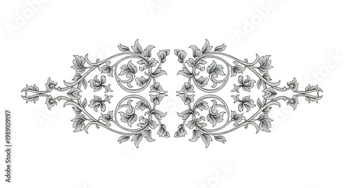 Intricate Metalwork Ornate Decorative Design Element.
