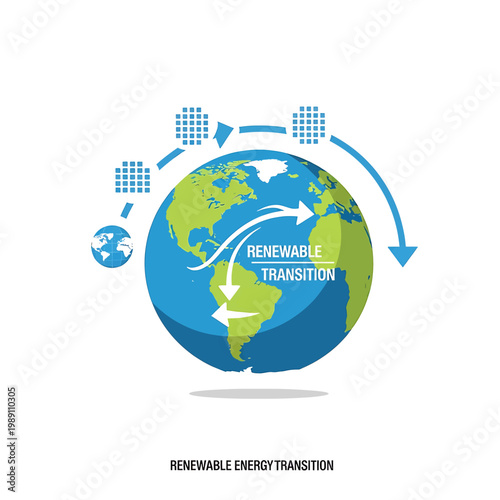 Earth with renewable energy transition.
