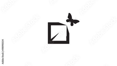 Black Butterfly Emerging From Torn Paper For Freedom Concepts