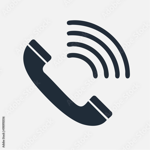 A sleek phone icon emitting signal waves in a simple design