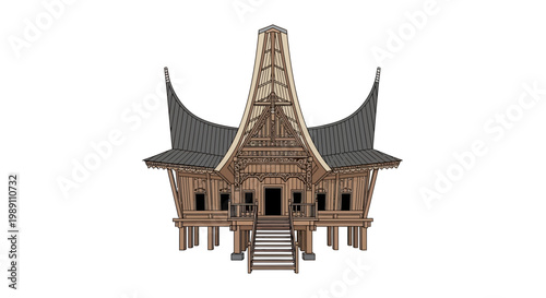 Traditional Minangkabau House Architecture, Indonesia