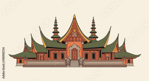 Traditional Minangkabau House Architecture, West Sumatra, Indonesia