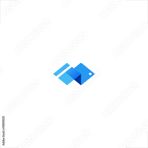 Secure transaction niche finance industry minimalist flat style logo featuring an abstract folded paper concept integrated with credit card and payment elements for banking, e-commerce, and money tran