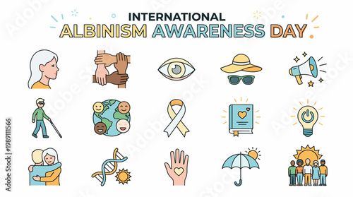 International Albinism Awareness Day Icons