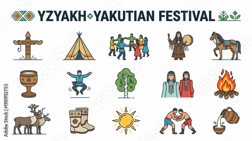 Yzyakh Yakutian Festival Icons: Culture, Tradition, Siberia