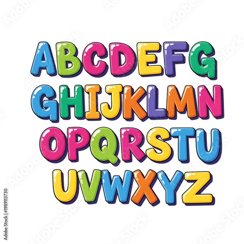 Colorful Alphabet Letters Typography Design 3.