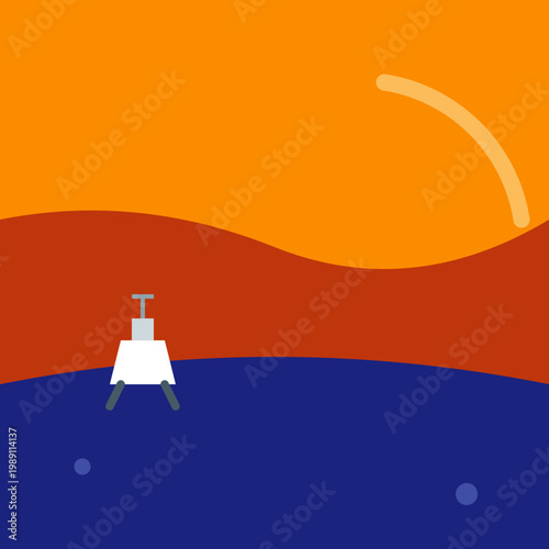 A computer screen with a boat in the ocean