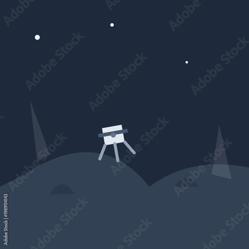A man standing on top of a mountain at night