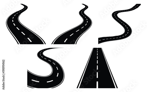 Cuadro en lienzo Road EPS Vector Silhouette Logo Cut Files for Cricut Design