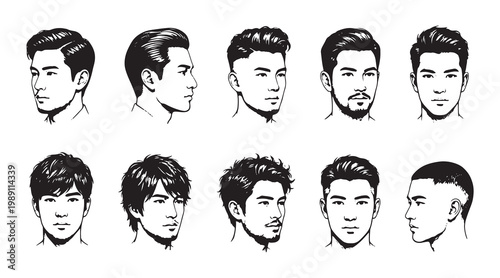 asian japanese hairstyle art drawing