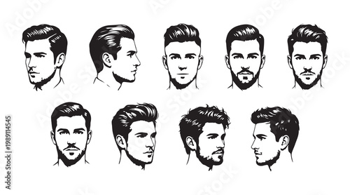 drawing of american gentleman hairstyles