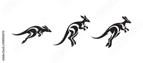 kangaroo dynamic motion logo symbol