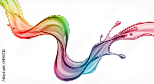 Colorful Liquid Splash Droplets Rainbow.