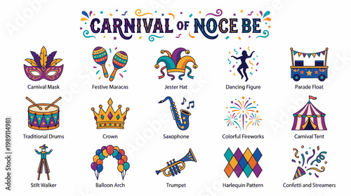 Carnival of Noce Be Celebration Icons