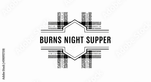 Festive tartan pattern frames text for a special celebratory event