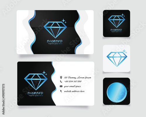 diamond logo and Business Card Design