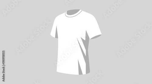 A classic white short-sleeved t-shirt, a versatile wardrobe staple, presented on a plain gray background