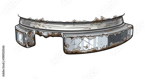 Corroded Metal Part Isolated on White Background