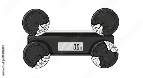 Cracked Cookies on Digital Scale