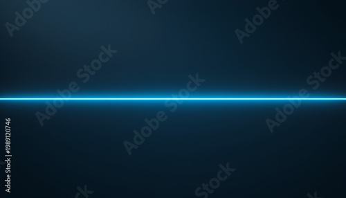 Glowing blue light line on dark background neon glow effect futuristic ambiance abstract technology concept