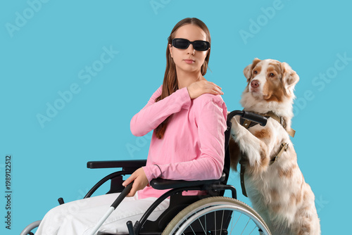 Blind young woman in wheelc...