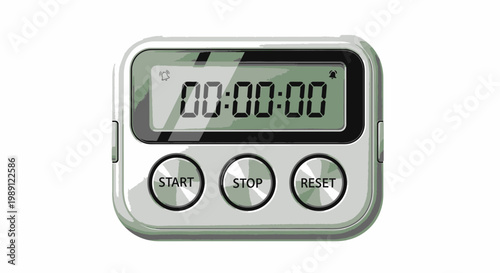 Digital Kitchen Timer Display Showing Zero Time, Modern Appliance