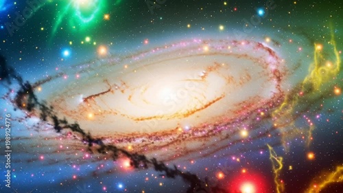 Vibrant Galaxy with Stars and Nebulae.