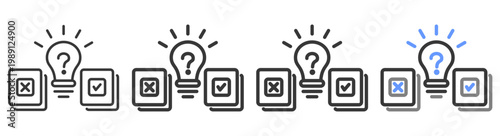 The Ultimate hypothesis Styles with Variations Line of icon set vector illustration