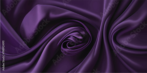 Elegant purple and pink silk satin fabric background with smooth flowing waves and a shiny luxury textile texture for a soft romantic violet backdrop design